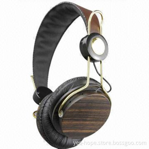 High-quality Wooden Headphone with 20Hz - 20kHz Frequency Range, Customized Logos Available